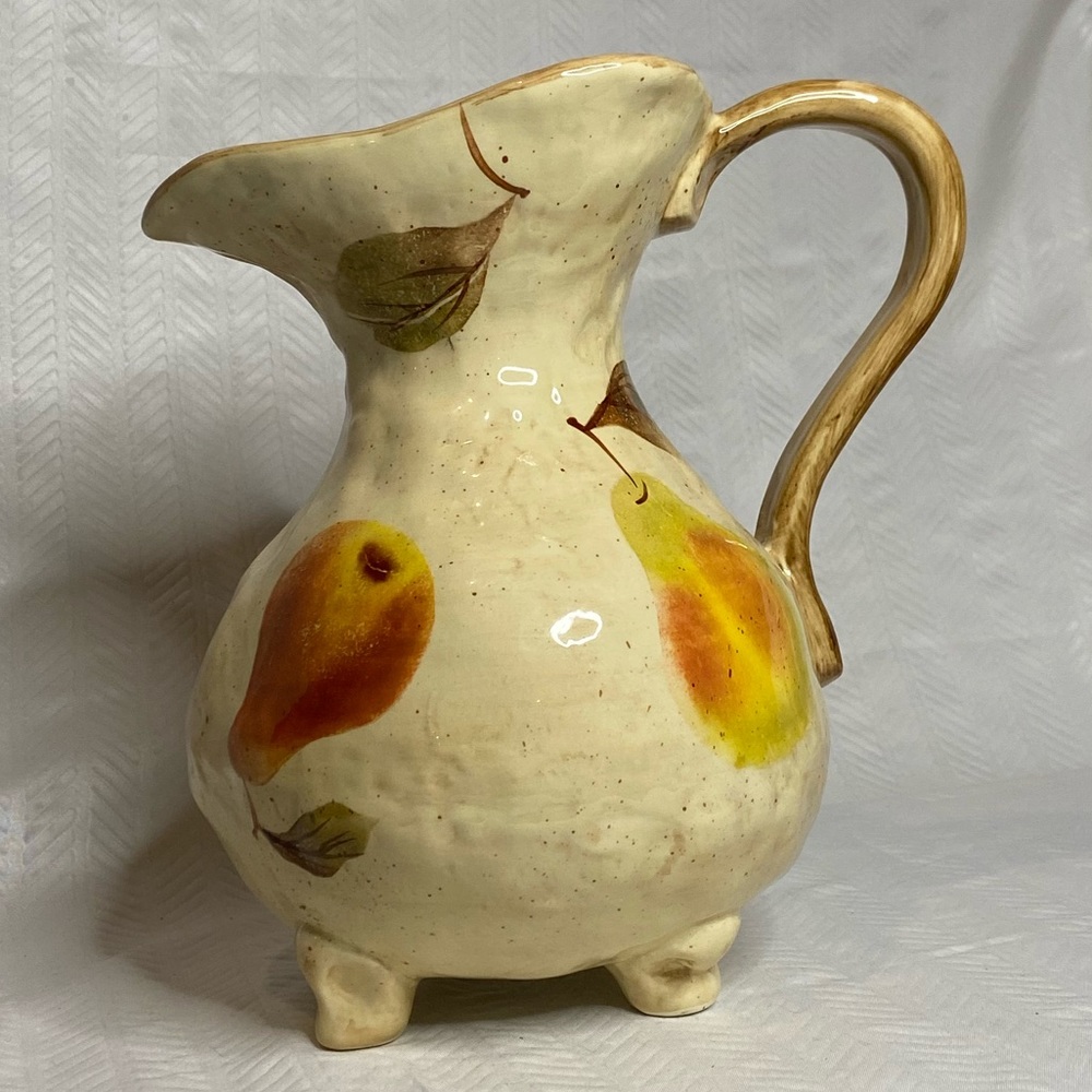 Oasis Collection pear pattern footed pitcher.